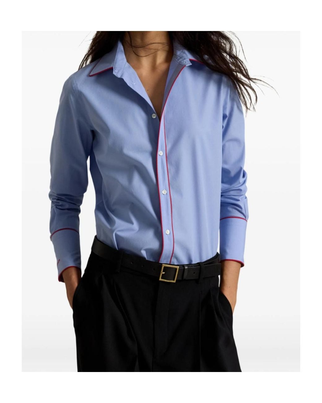 Polo Ralph Lauren Blue Button-Up Long-Sleeved Shirt