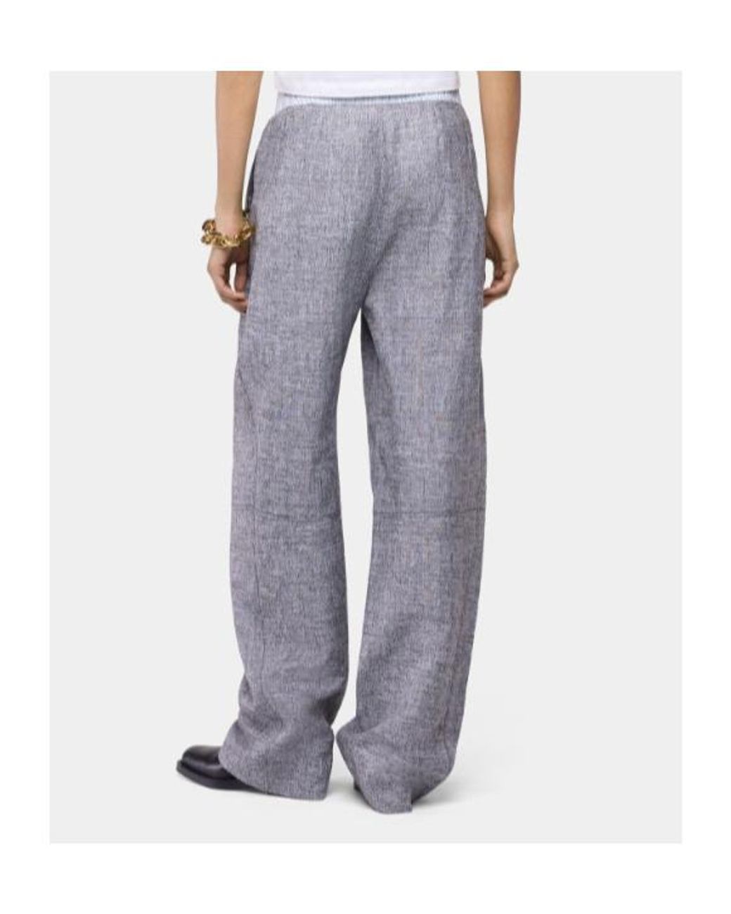 Rabanne Gray Elasticated-Waistband Straight-Leg Trousers