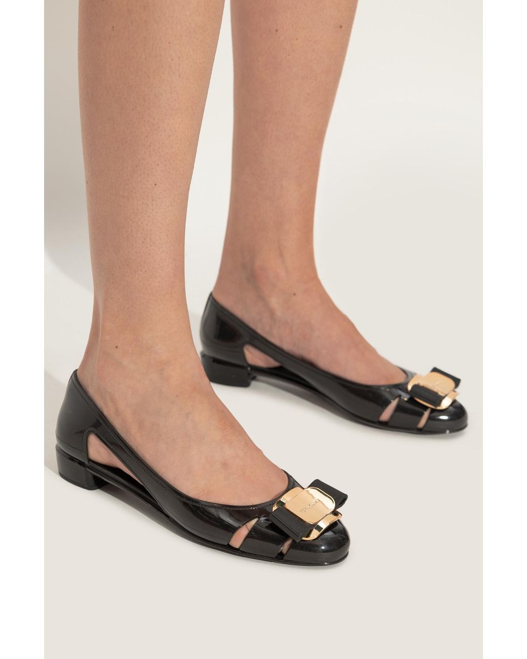 Ferragamo Black Vara Heeled Pumps