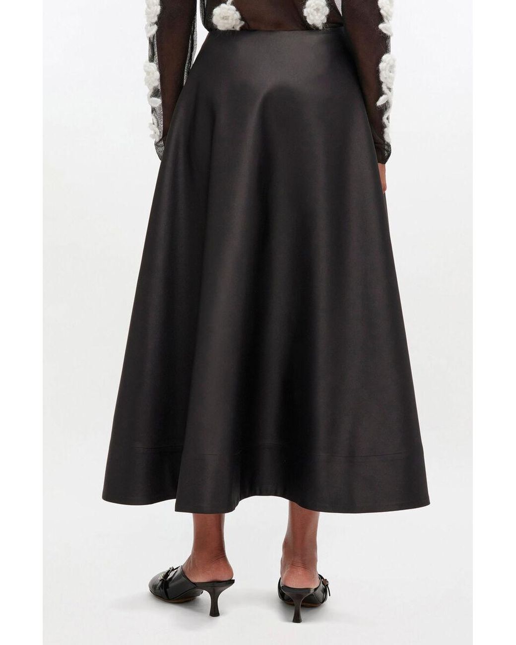 Ganni Black Long Circle Skirt