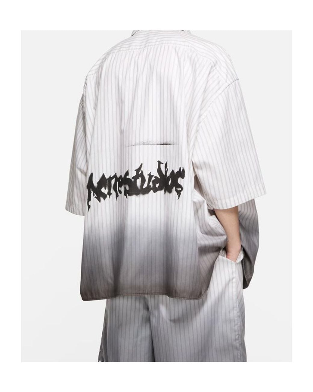Acne White Dip-Dyed Button-Up Shirt for men