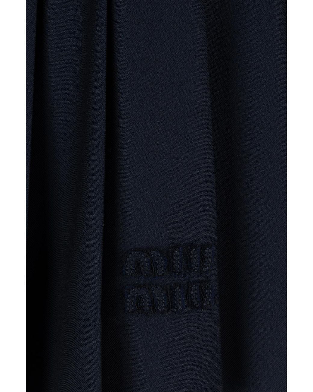Miu Miu Blue Pleated Batavia Skirt