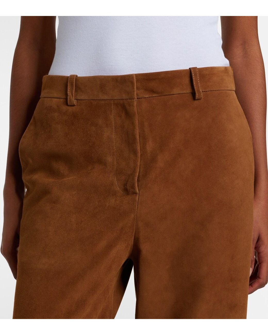 Nour Hammour Brown Coda Suede Wide-Leg Pants