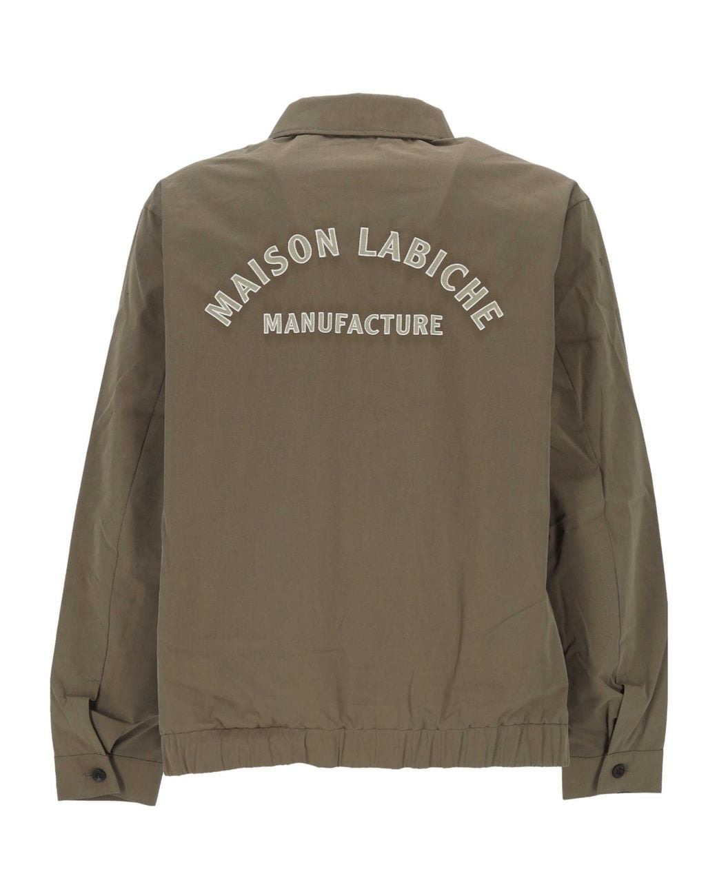 Maison Labiche Green Logo-Embroidered Zip-Up Bomber Jacket for men