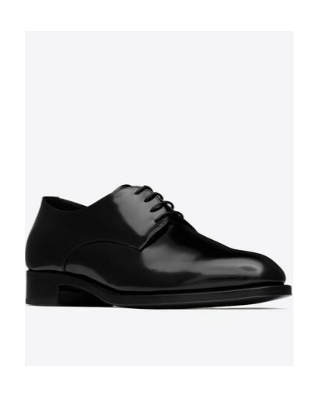 Saint Laurent Black Adrien Almond Toe Lace-Up Shoes for men