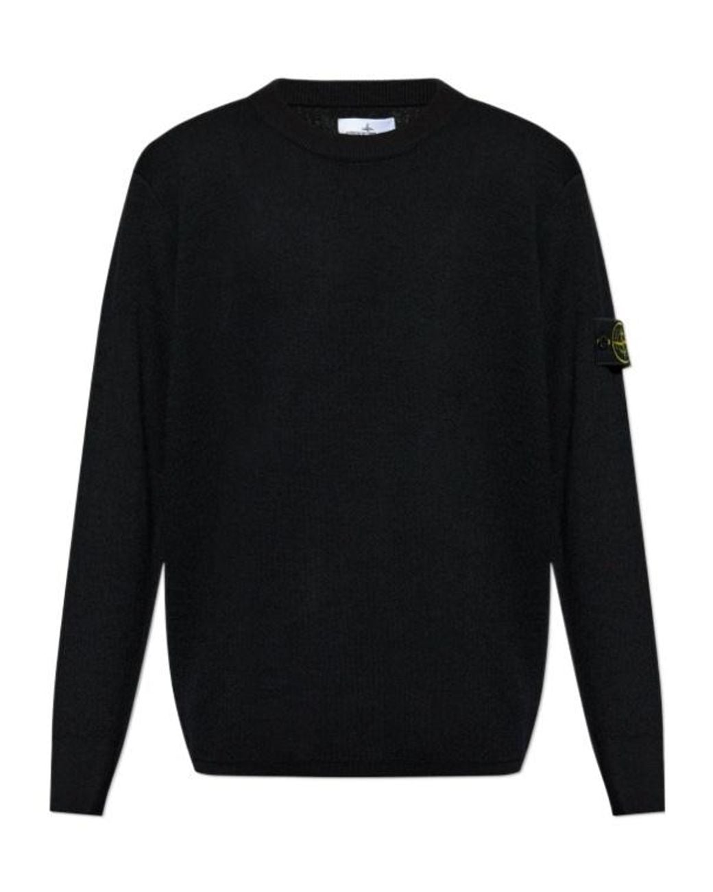 Stone Island Black Logo Patch Knitted Jumper for men