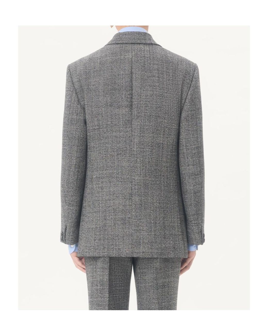 Valentino Gray Single-Breasted Mouliné Wool Jacket for men