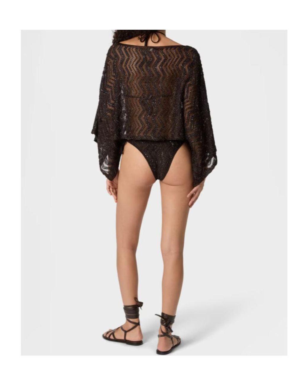 Missoni Brown Zigzag Mesh Top