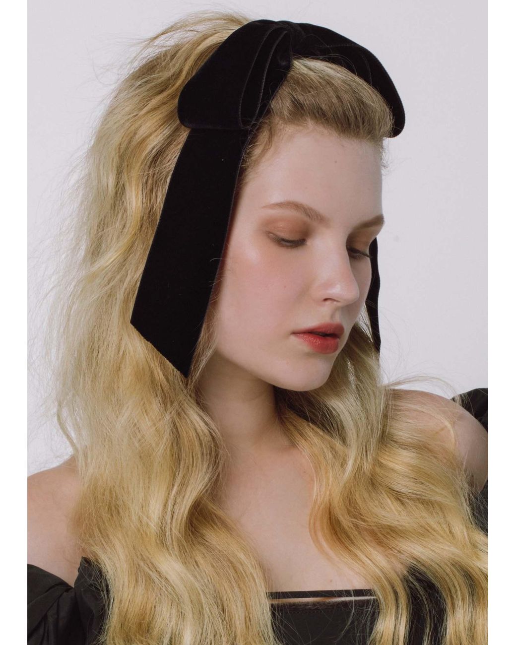 Jennifer Behr Black Bow-Detailing Velvet Head Piece