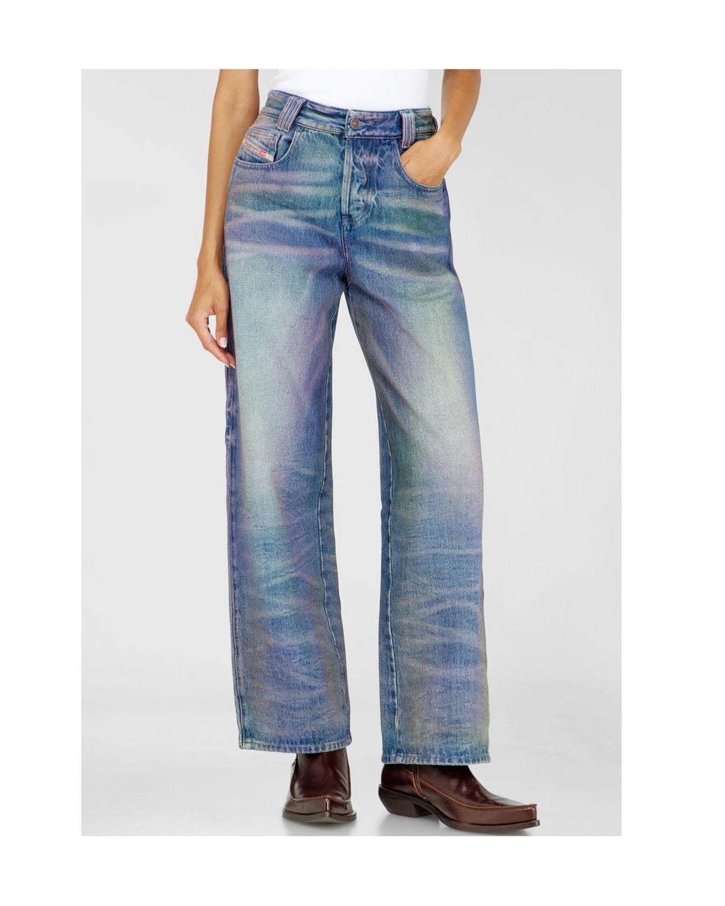 DIESEL Blue 1982 D-Hakou High Waist Relaxed Jeans for men