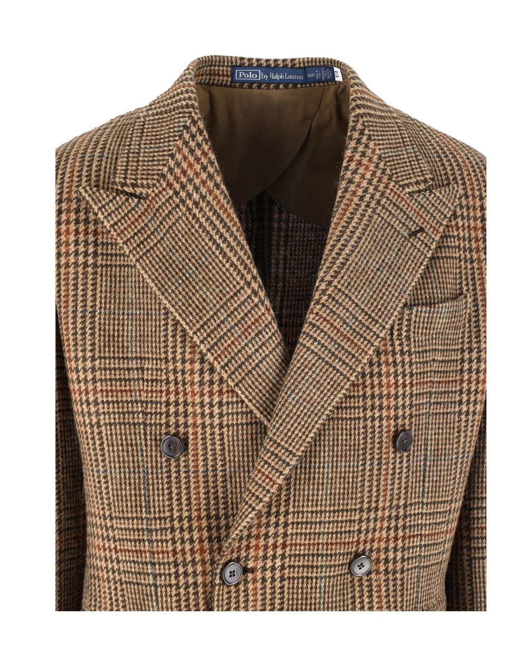 Polo Ralph Lauren Brown Checked Double-Breasted Blazer for men