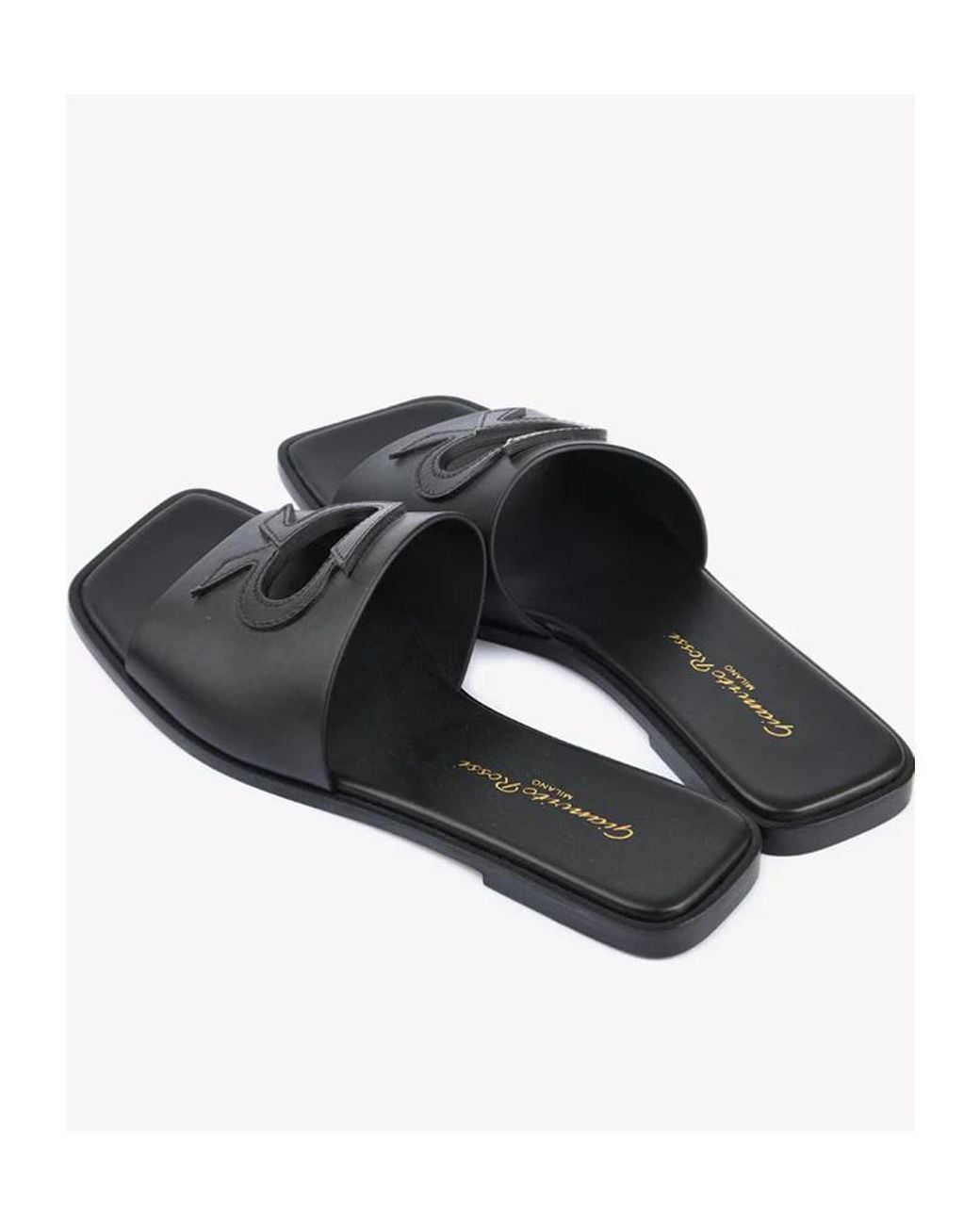 Gianvito Rossi Black Ibla Cut-Out Flat Sandals