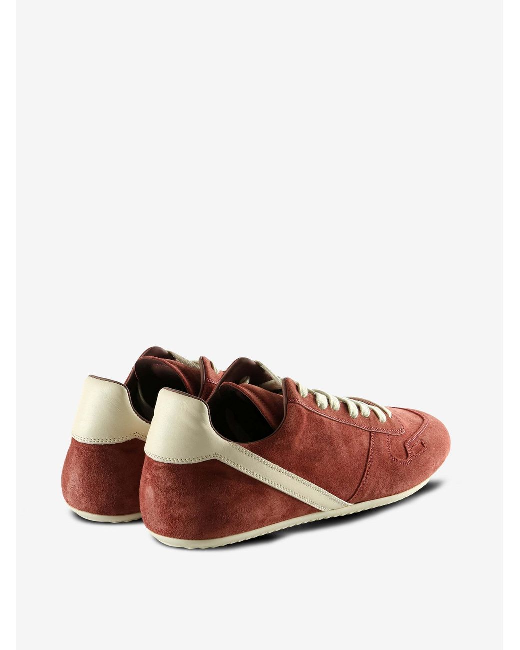 Rick Owens Brown Leather-Trimmed Suede Sneakers