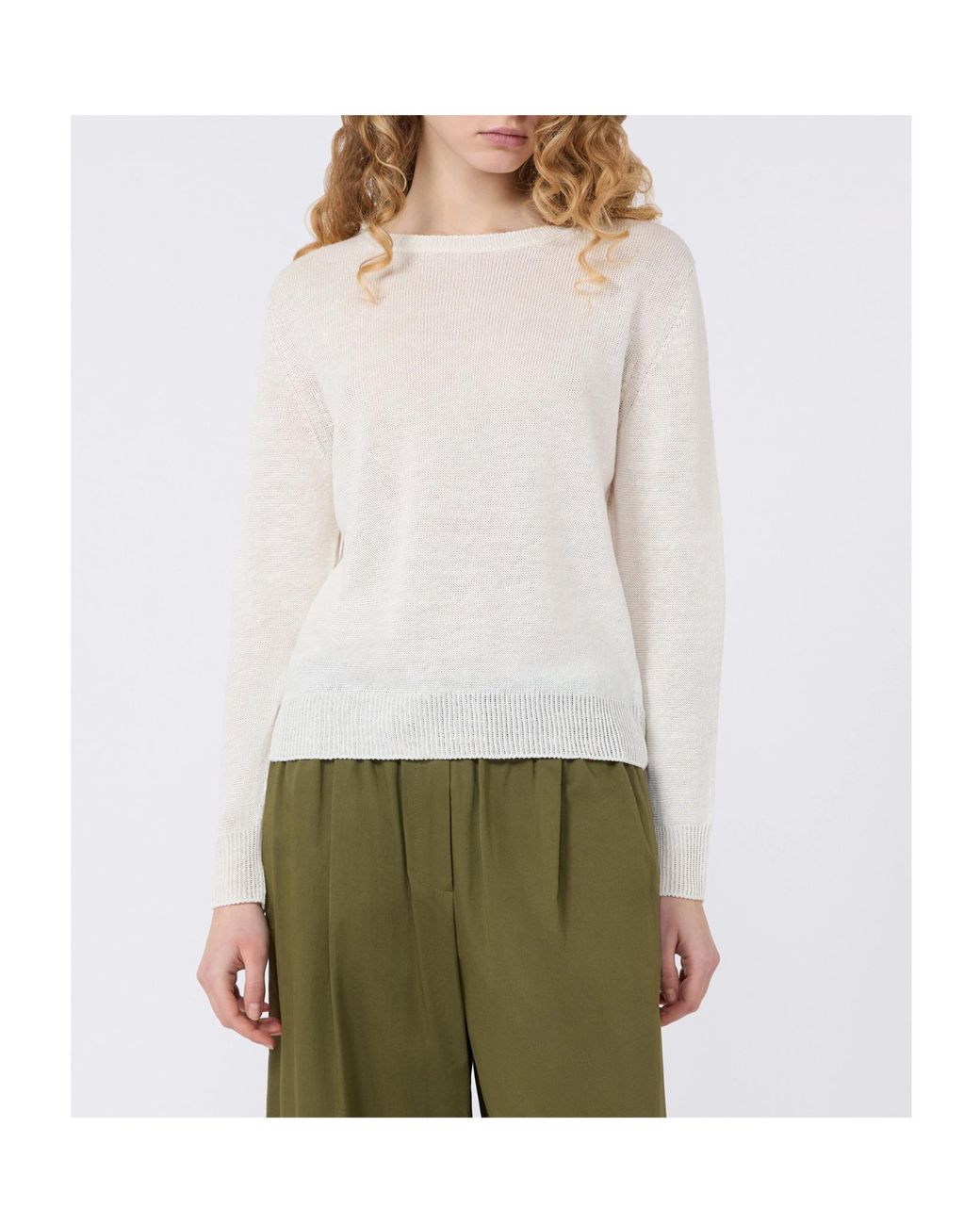 Weekend by Maxmara White Wkdatzeco Crewneck Knitted Jumper