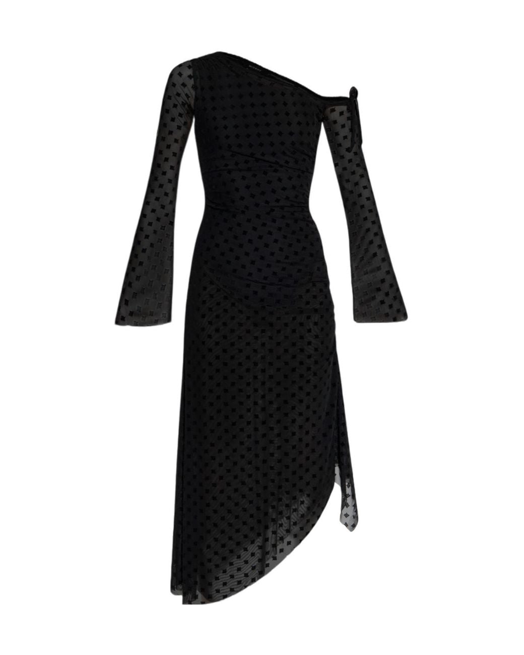 M I S B H V Black Monogram Midi Dress