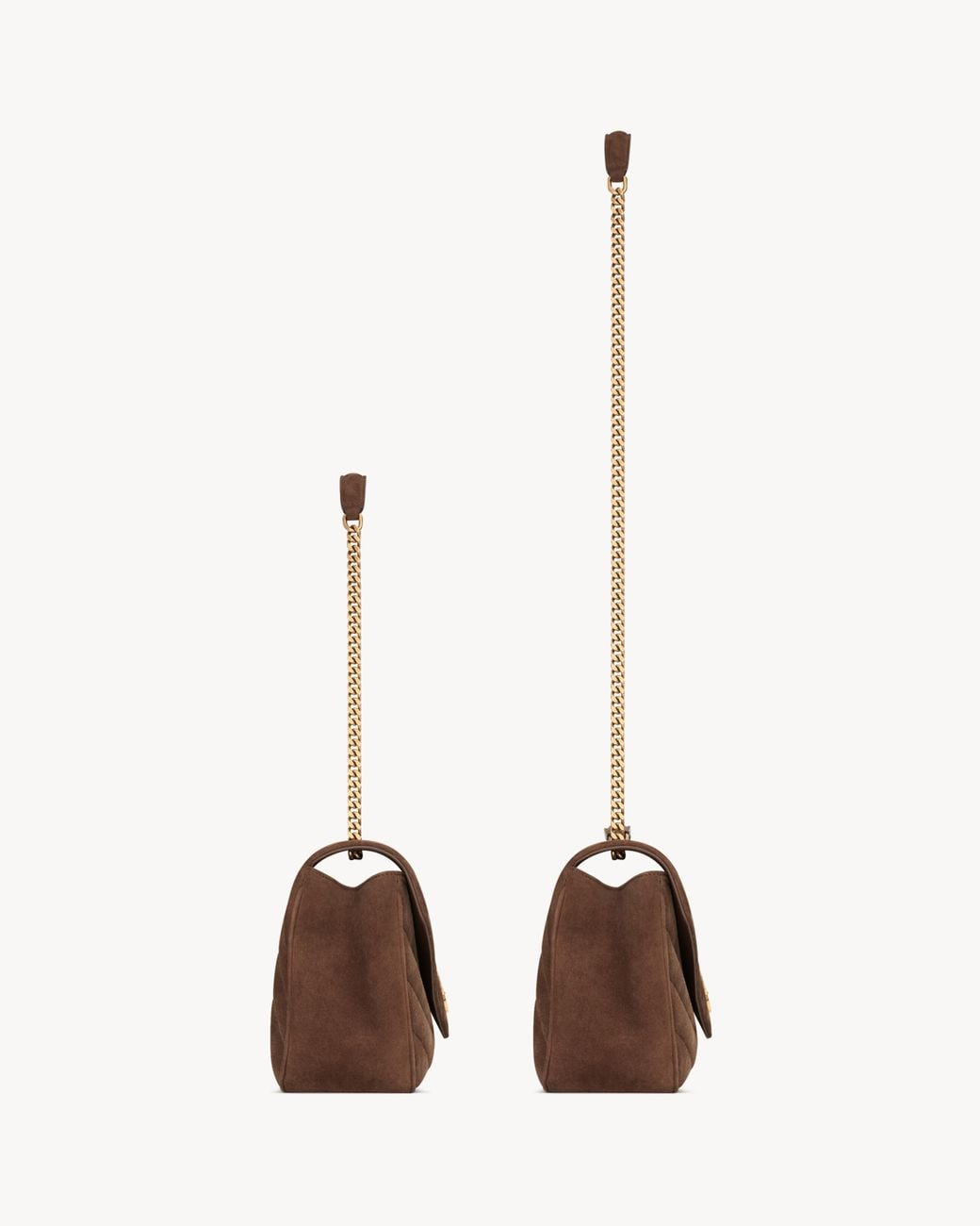 Saint Laurent Brown Loulou Logo Plaque Medium Shoulder Bag