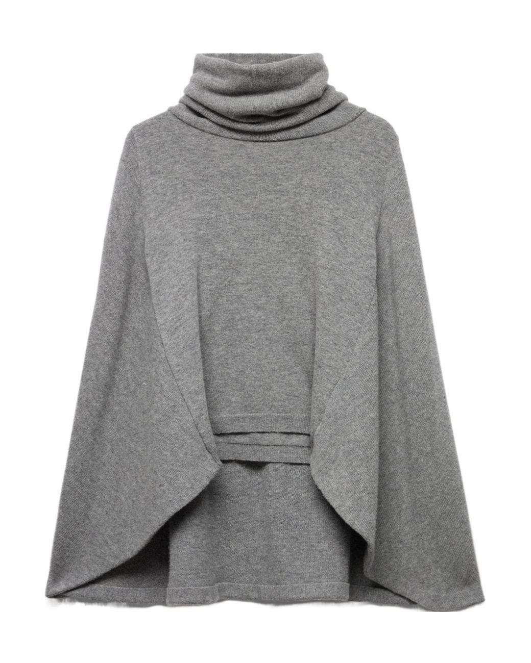 7 For All Mankind Gray Stone High Neck Shawl Wool Sweater