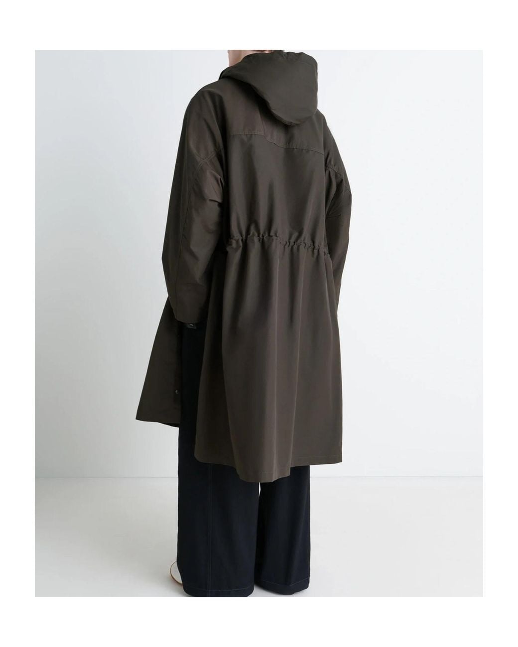 Lemaire Black Pocket-Detail Hooded Raincoat for men