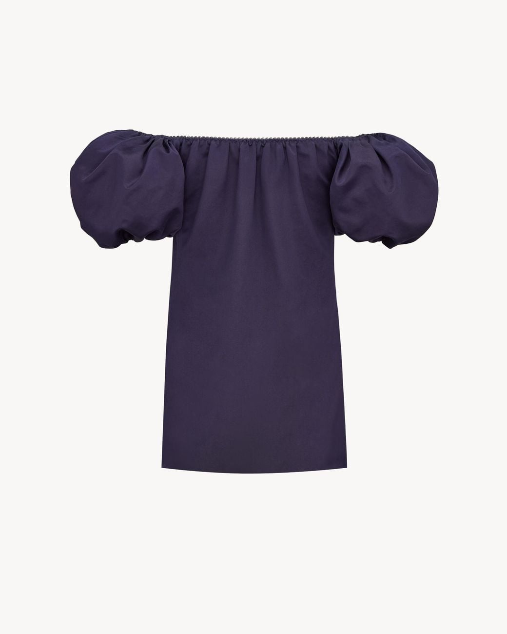 Saint Laurent Blue Puff-Sleeve Mini Dress