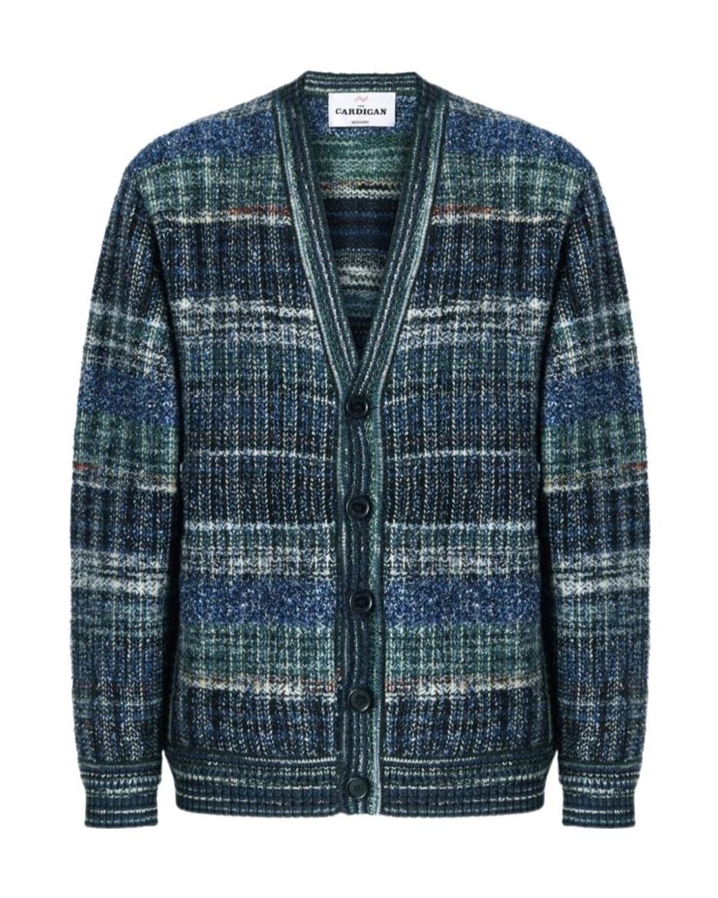 Missoni Blue V-Neck Cardigan for men