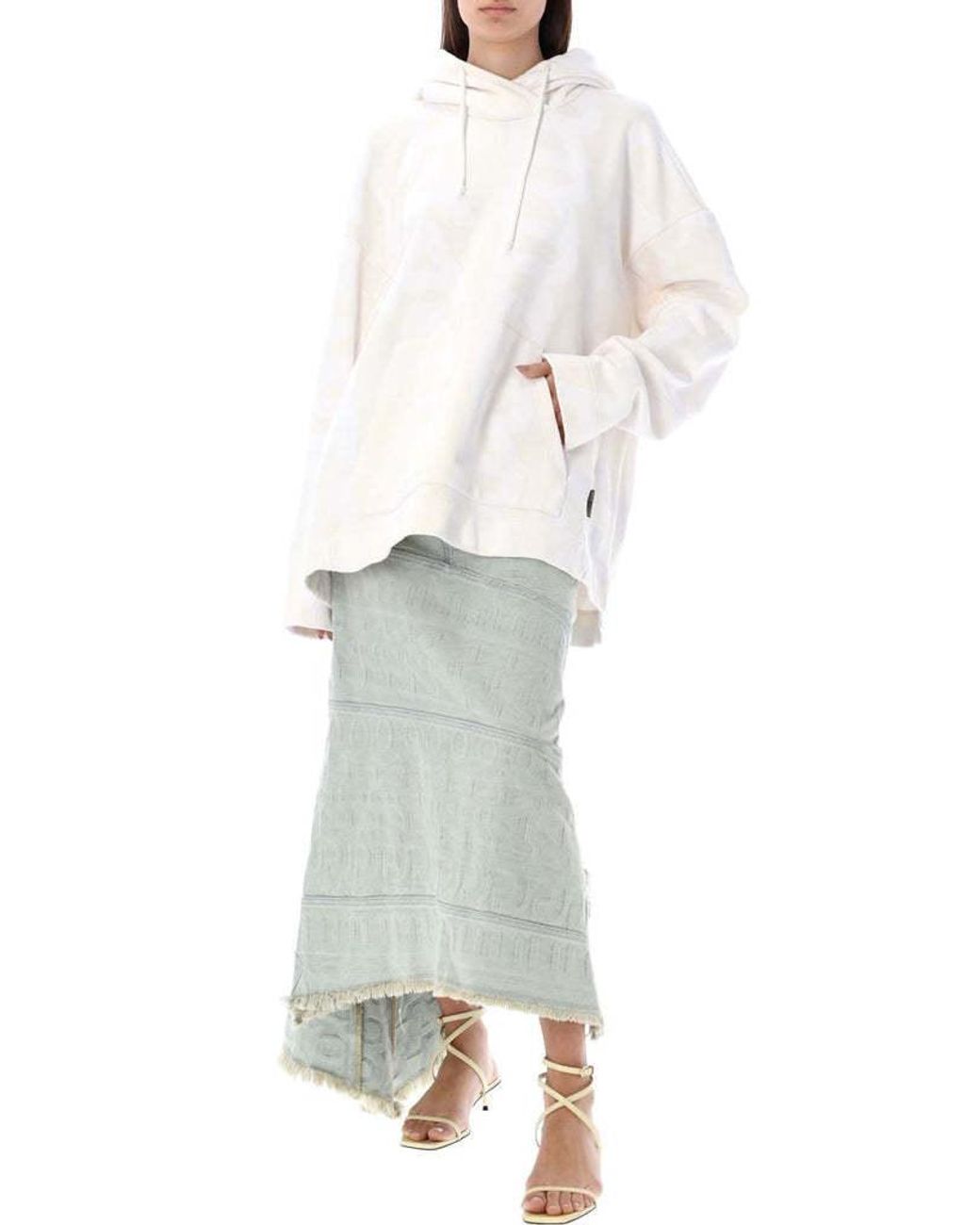 Marc Jacobs White The Monogram Drawstring Hoodie