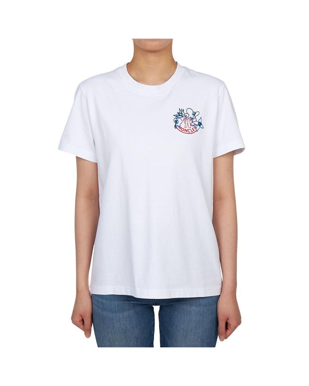 Moncler Blue Logo Print T-Shirt