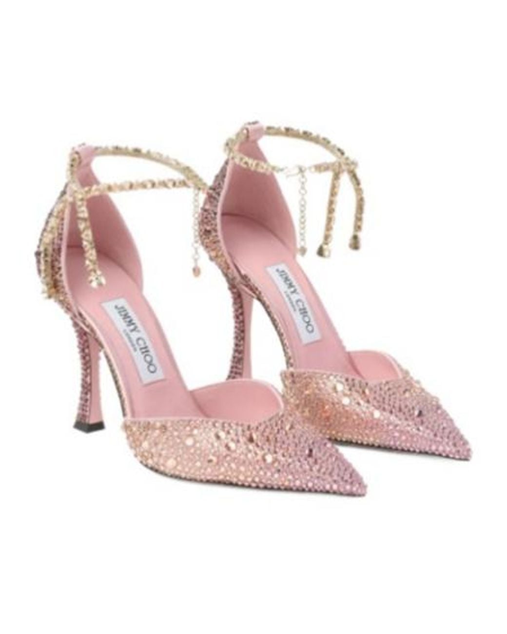 Jimmy Choo Pink Pointed-Toe Embellished Pumps