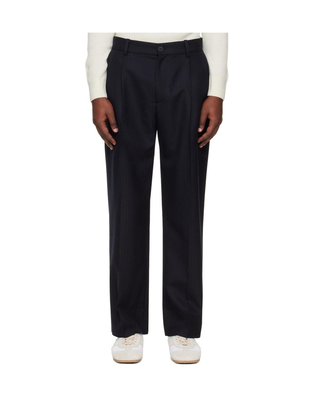 Studio Nicholson Black Selby Straight Leg Casual Pants for men