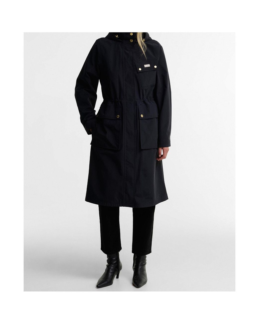Barbour Brown Drawstringhood Long Parka Coat
