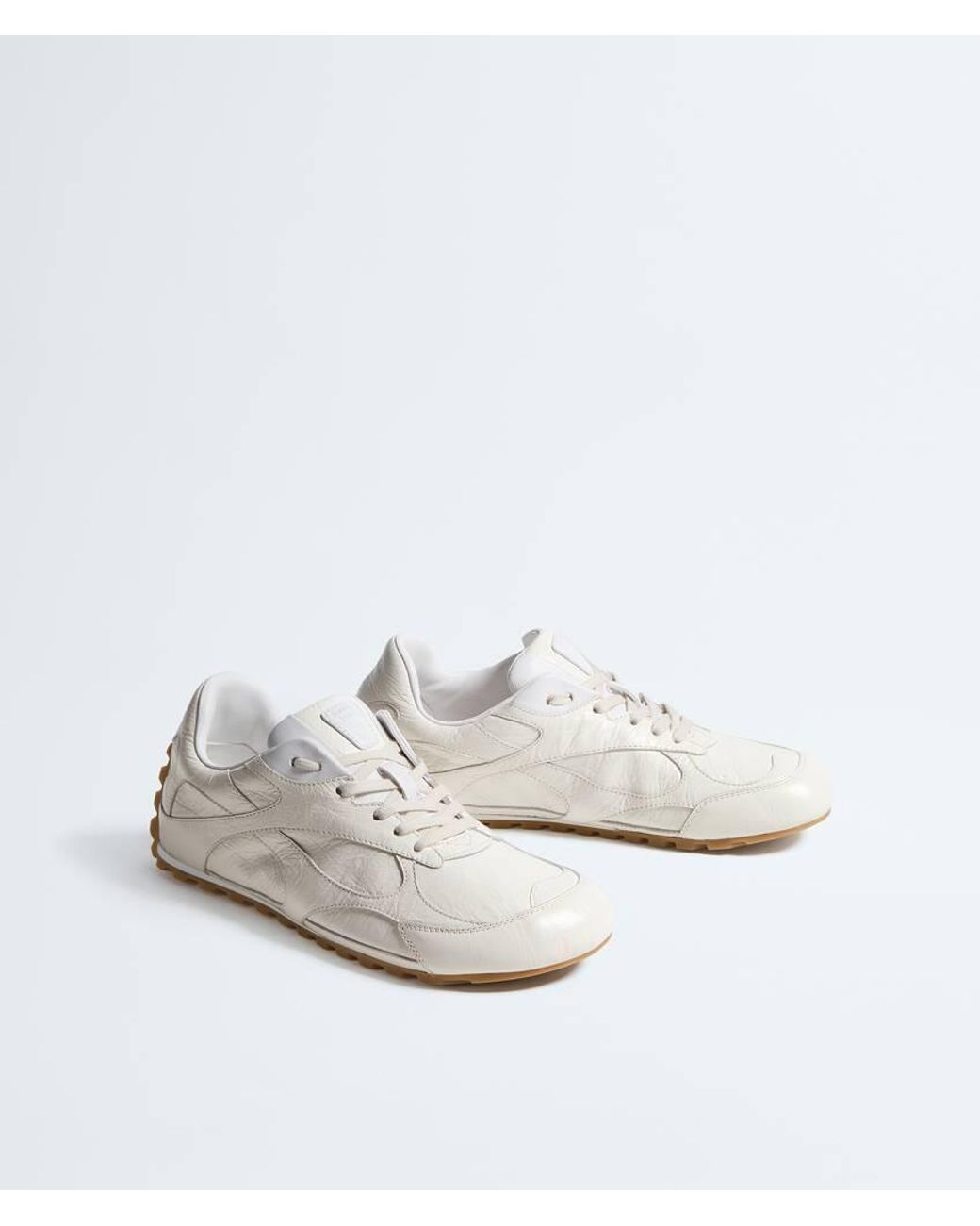 Bottega Veneta White Calf Leather Sneakers