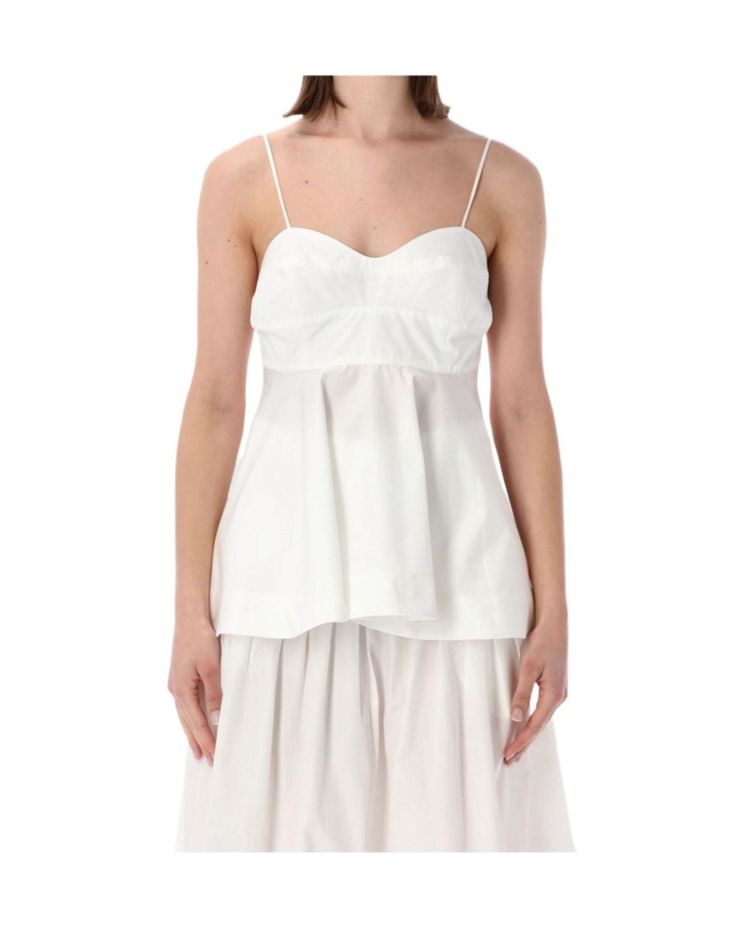 Rohe White Pleated Bustier Top