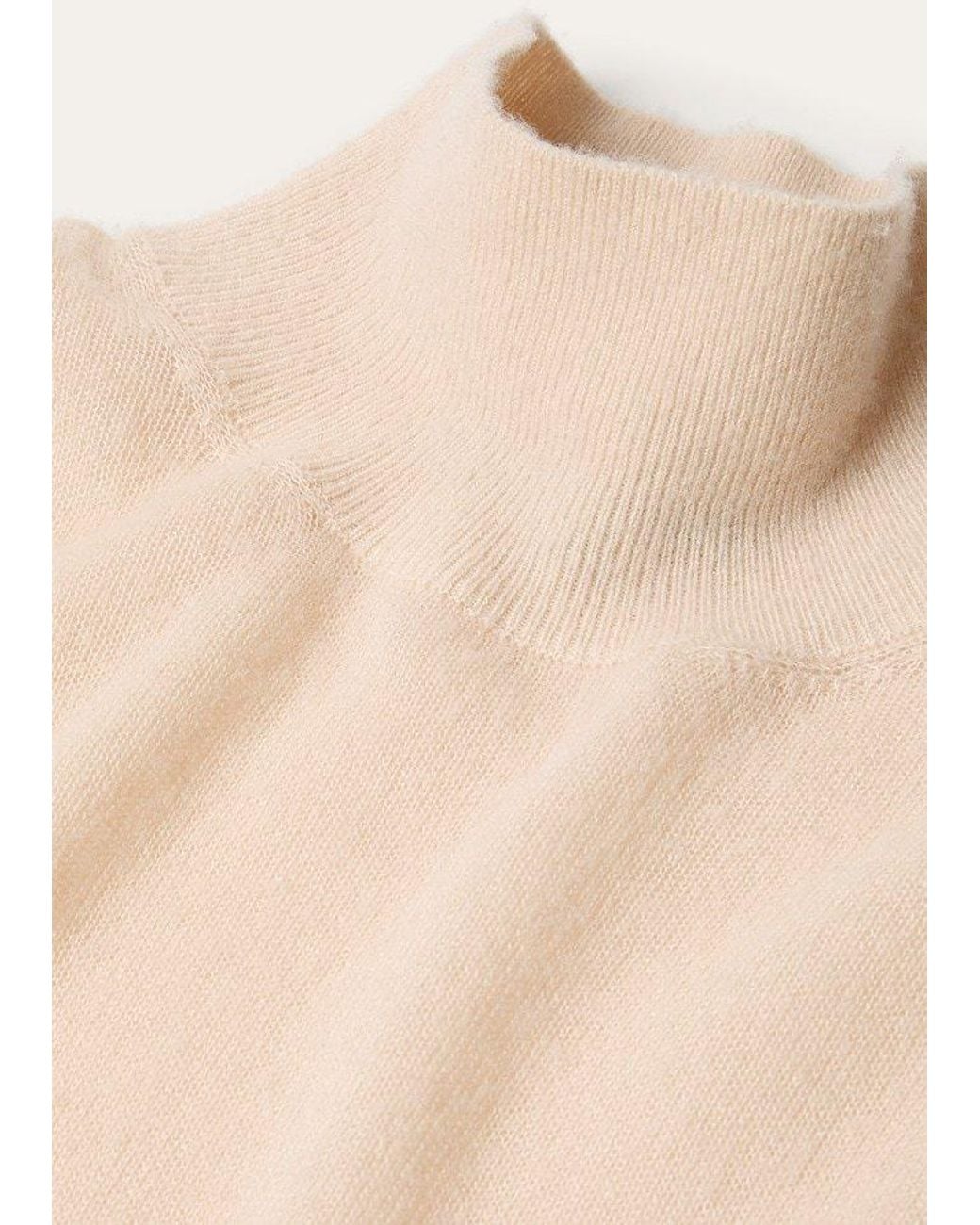 Loro Piana Natural Camino Funnel-Neck Ribbed Sweater