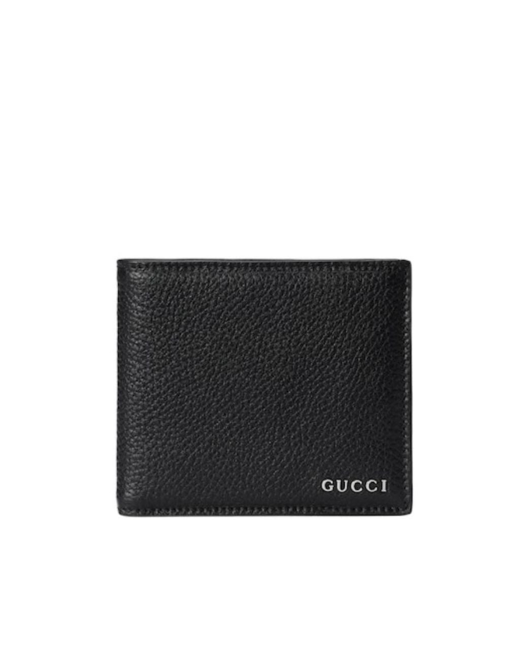 Gucci Black Logo Plaque Bifold Wallet for men
