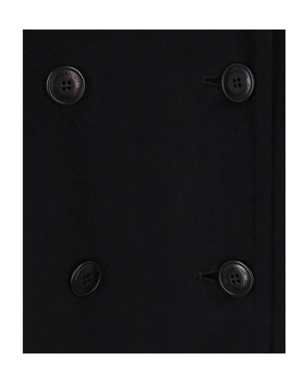 Ermanno Scervino Black Double-Breasted Wool Coat