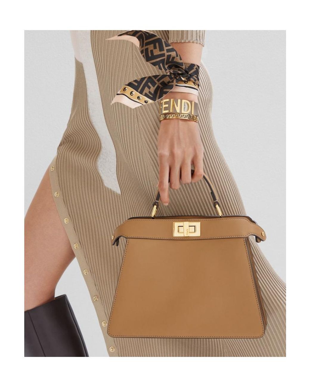 Fendi Natural Peekaboo Iseeu Small Tote Bag