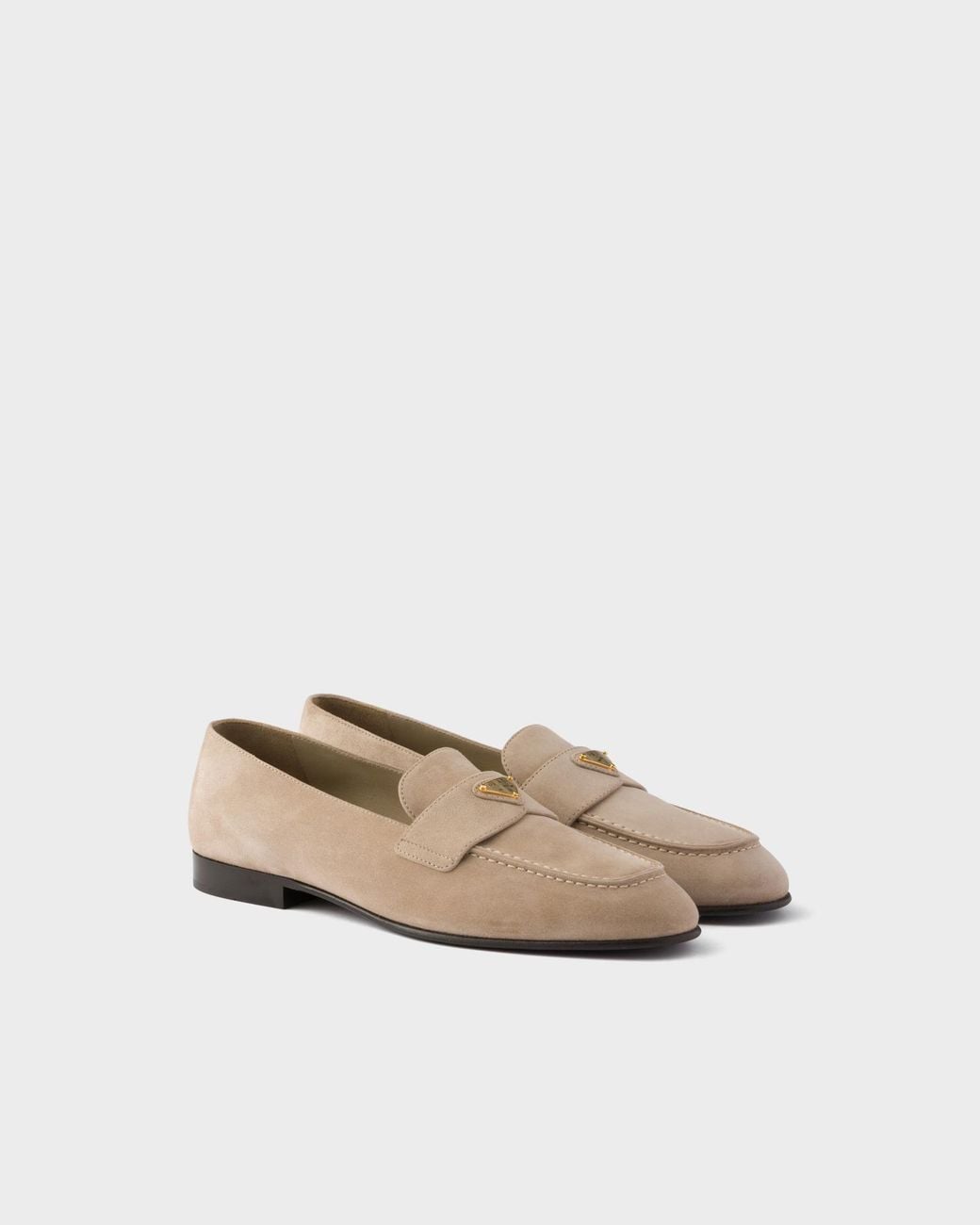 Prada Natural Suede Loafers