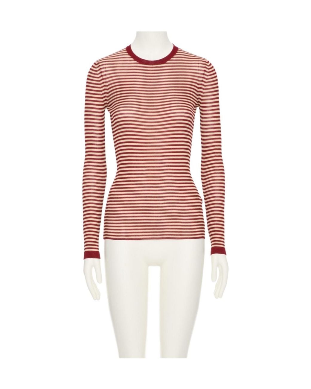 Valentino Red Striped Crewneck Knitted T-Shirt