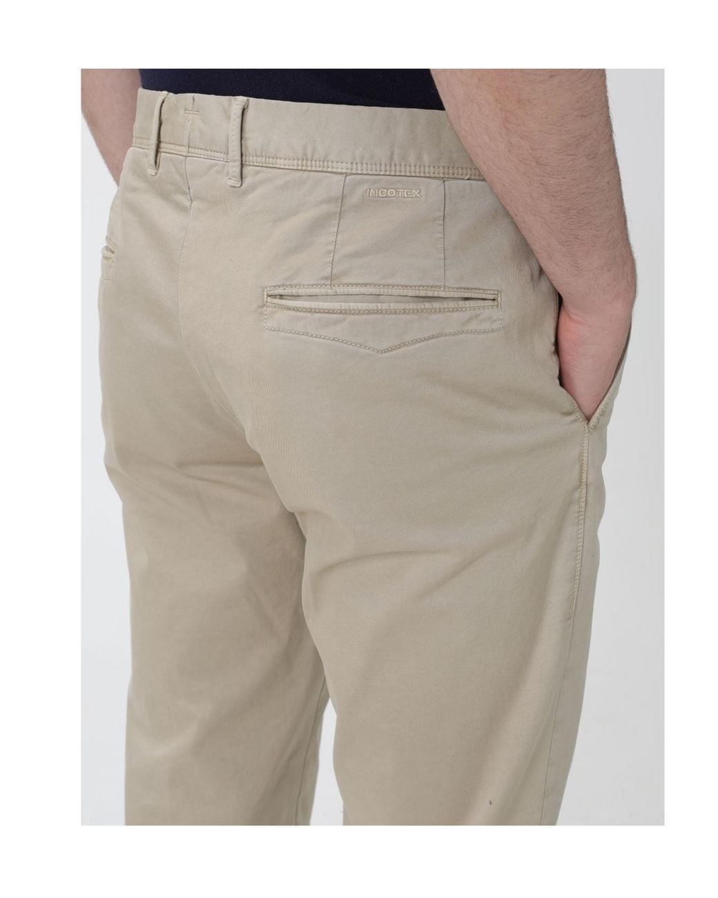 Incotex Natural Casual Trousers With Belt Loops for men