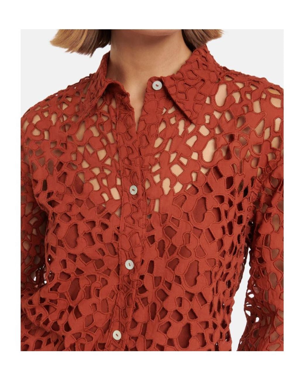 Vince Embroidered Lace Shirt
