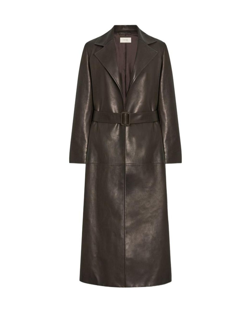 The Row Brown Raisa Leather Coat