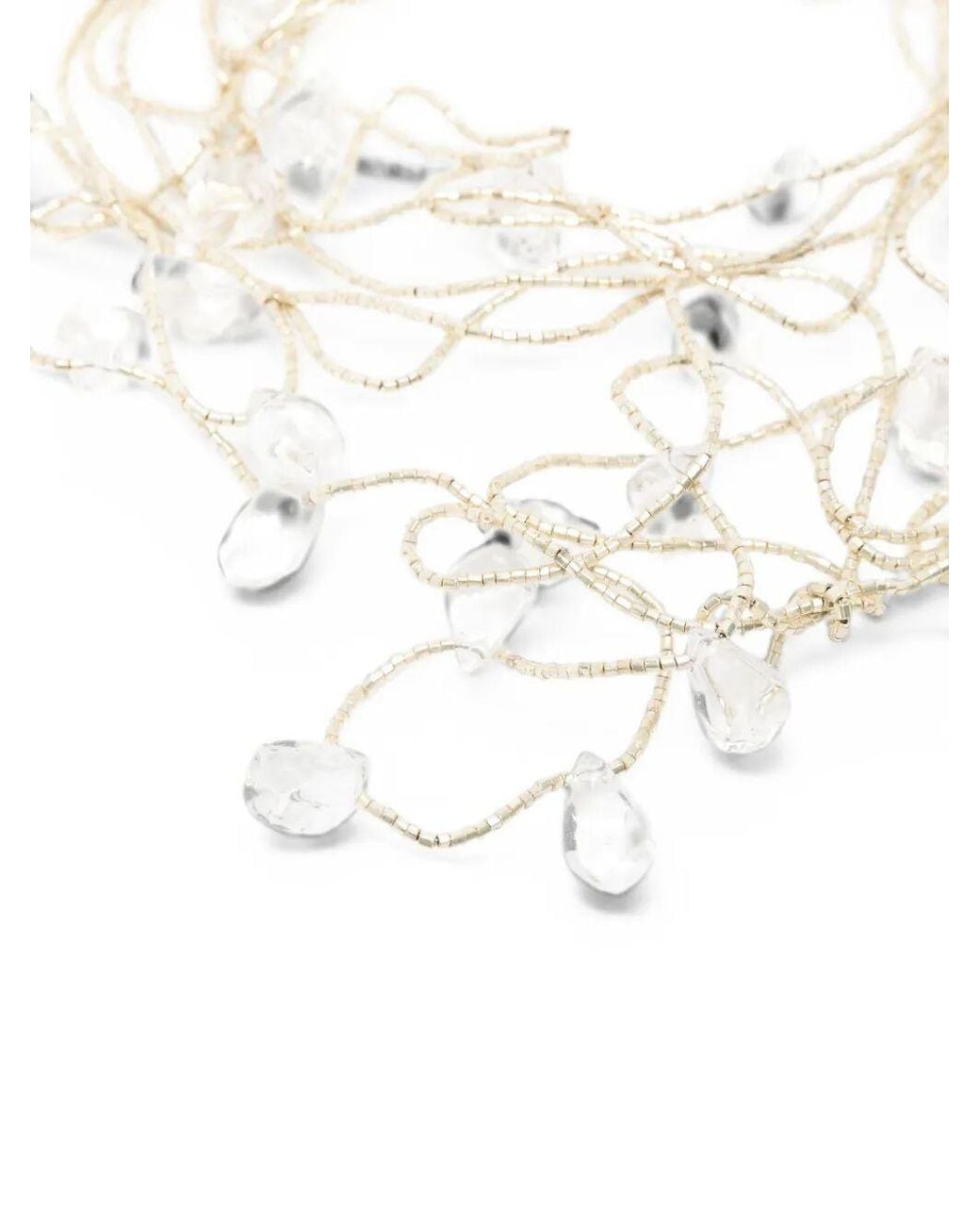 Maria Calderara White Multi-Strand Beaded Necklace