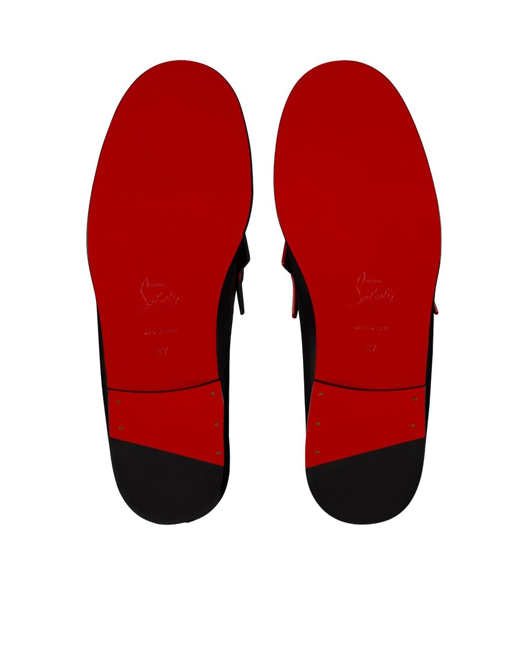Christian Louboutin Red The Plato Leather Loafers