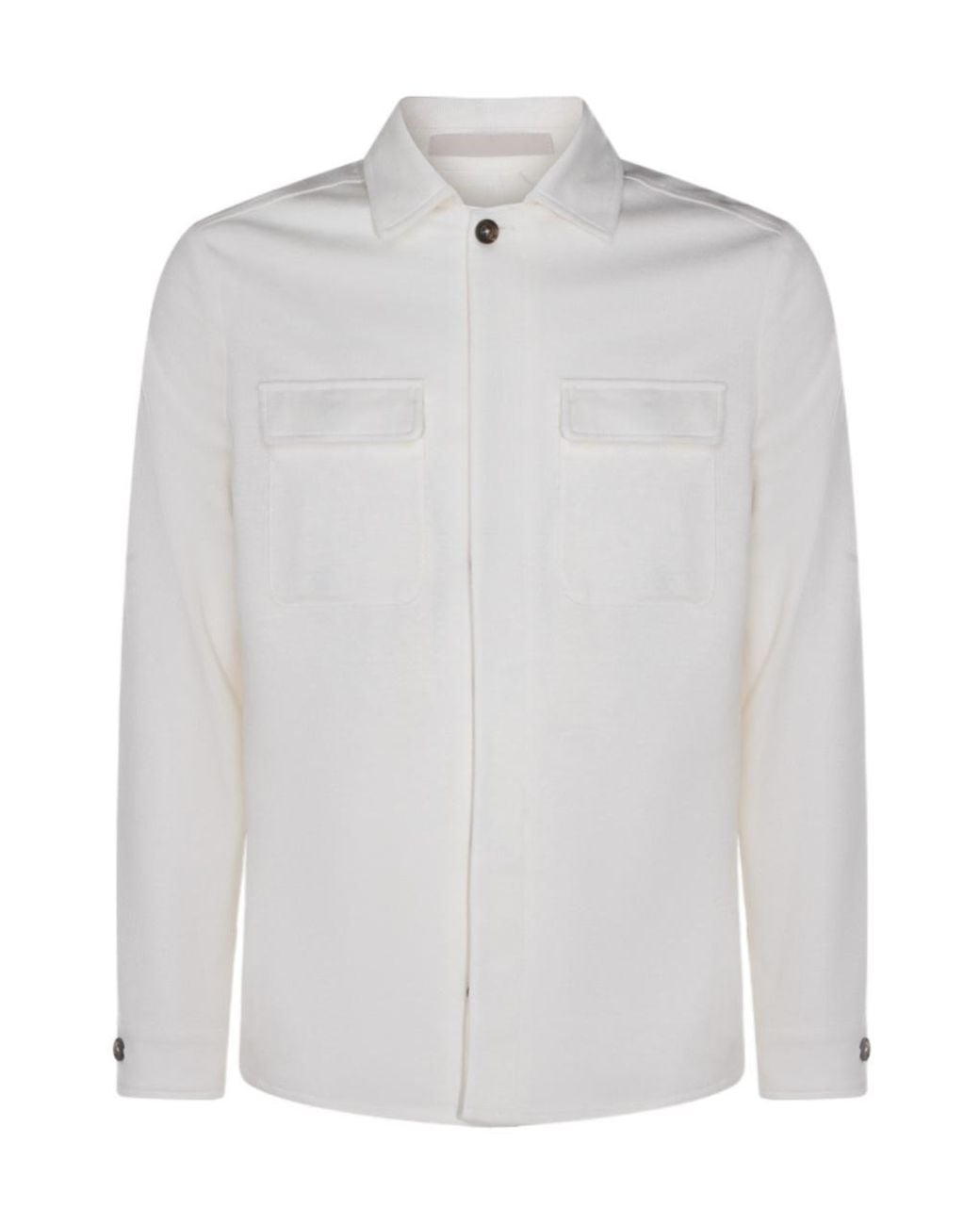 Eleventy White Long-Sleeved Casual Jacket for men