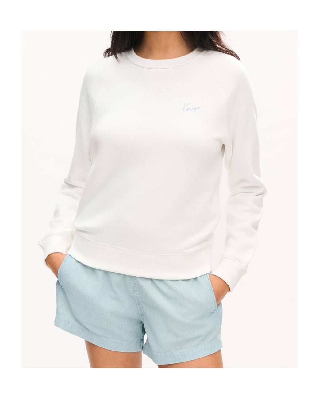 KENZO White Signature Embroidered Crewneck Sweatshirt