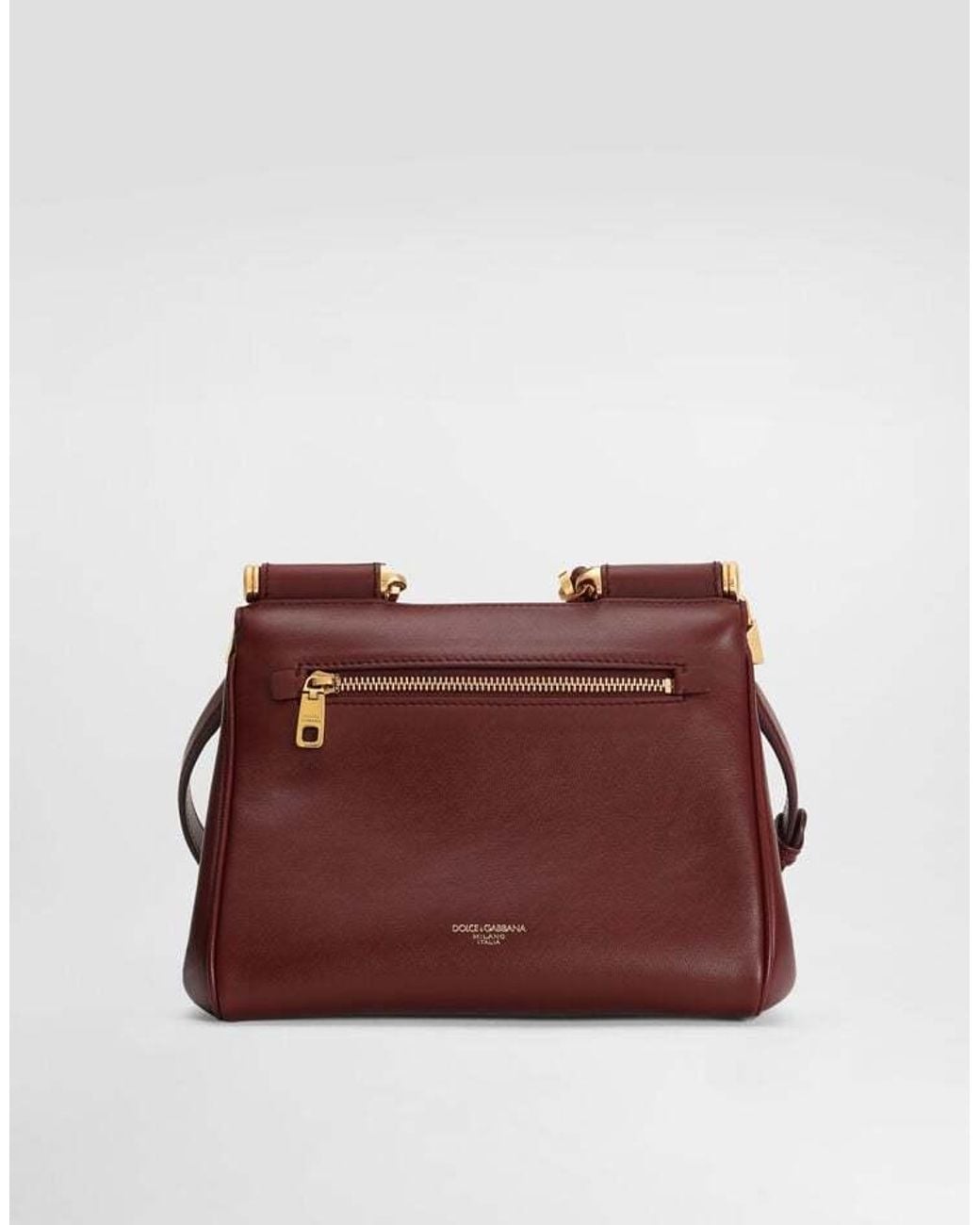 Dolce & Gabbana Red My Sicily Logo Plaque Handbag