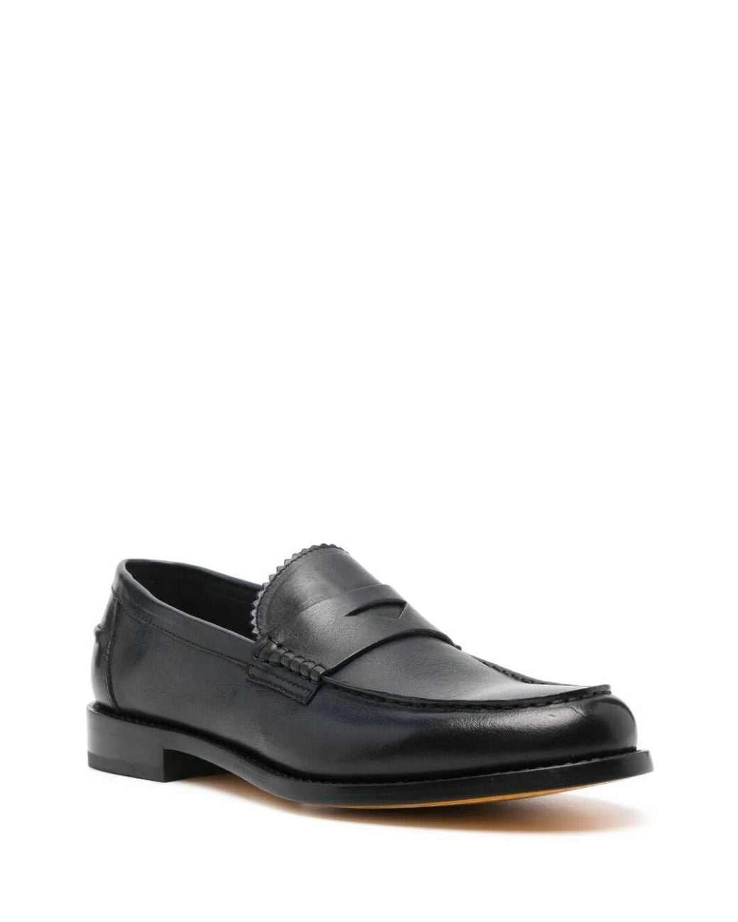 Doucal's Black Pebbled-Leather Loafers for men