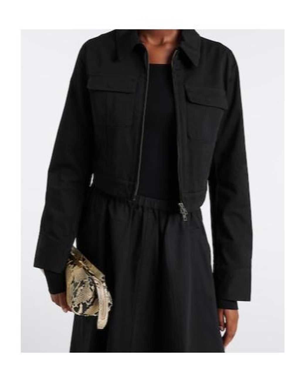 Vince Black Cropped Cotton Jacket