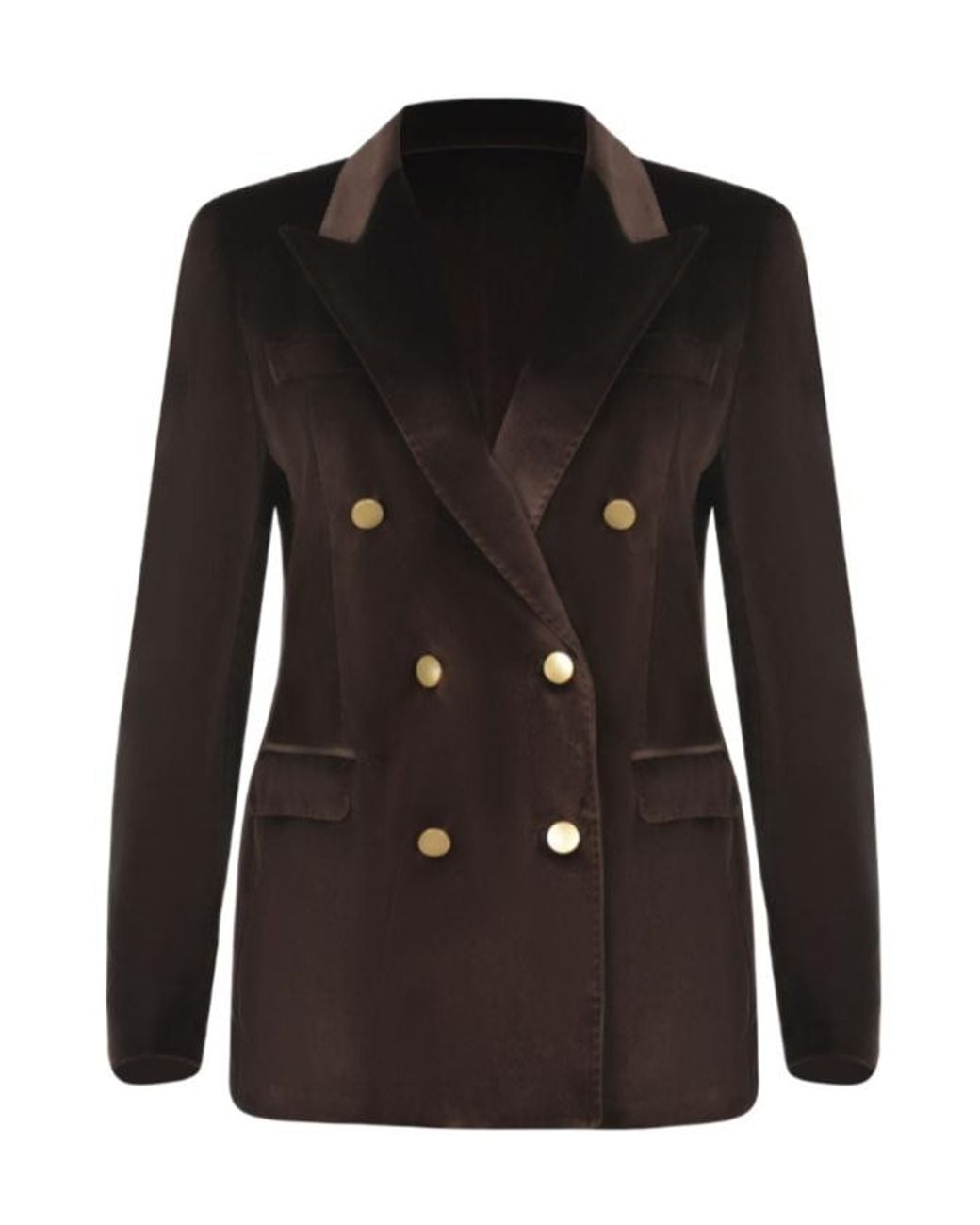 Tagliatore Black Double-Breasted Velvet Effect Blazer