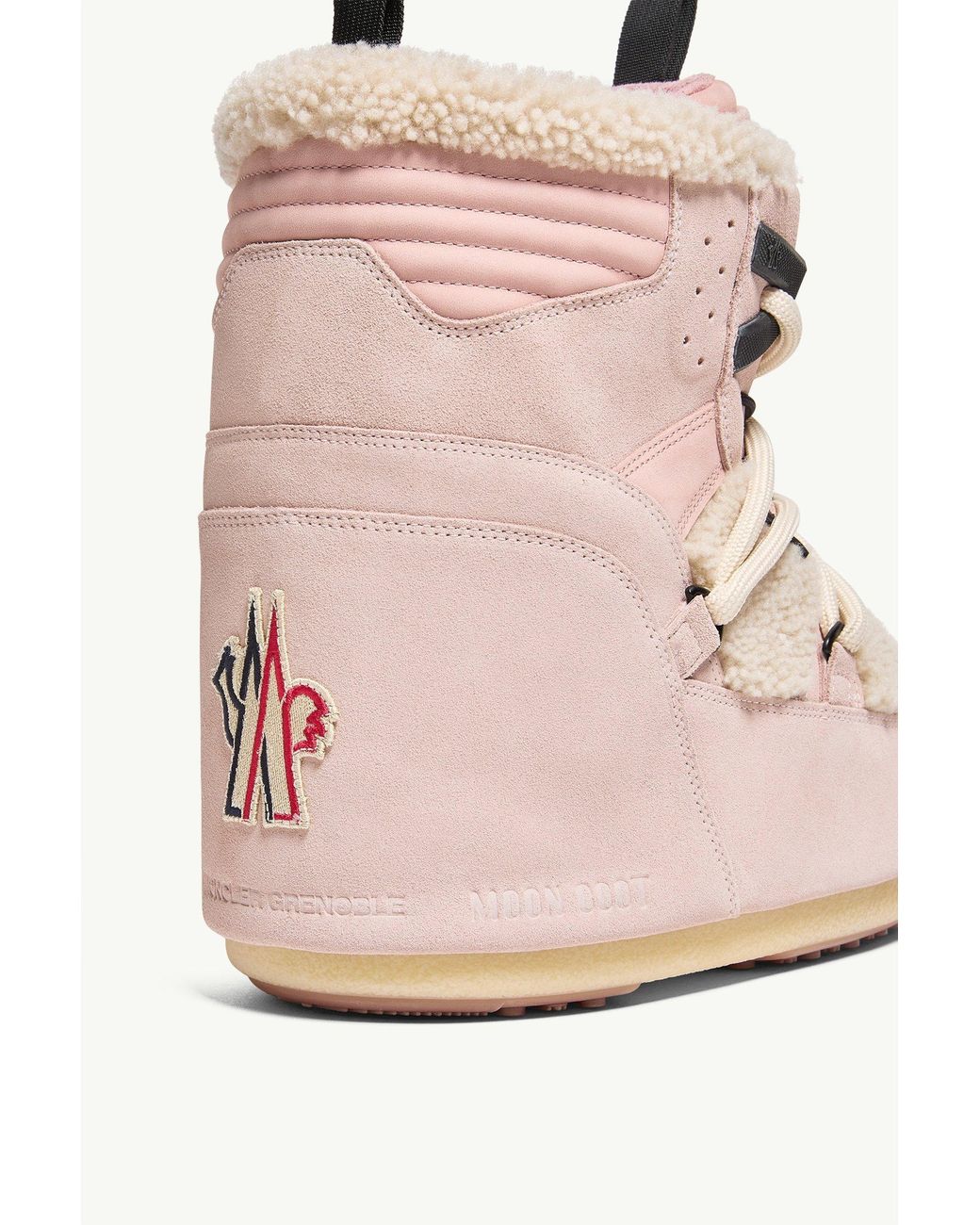 Moncler Pink Moon Boot X Grenoble Icon Low Padded Snow Boot