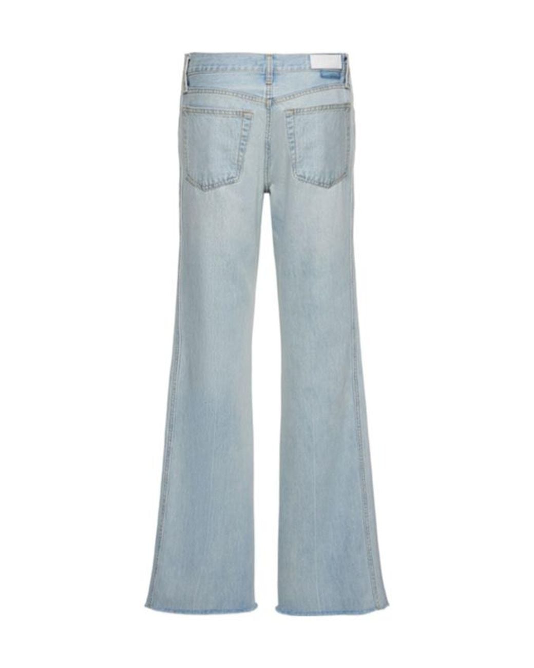 Re/done Blue Ripped Denim Pants With Decorative Hem